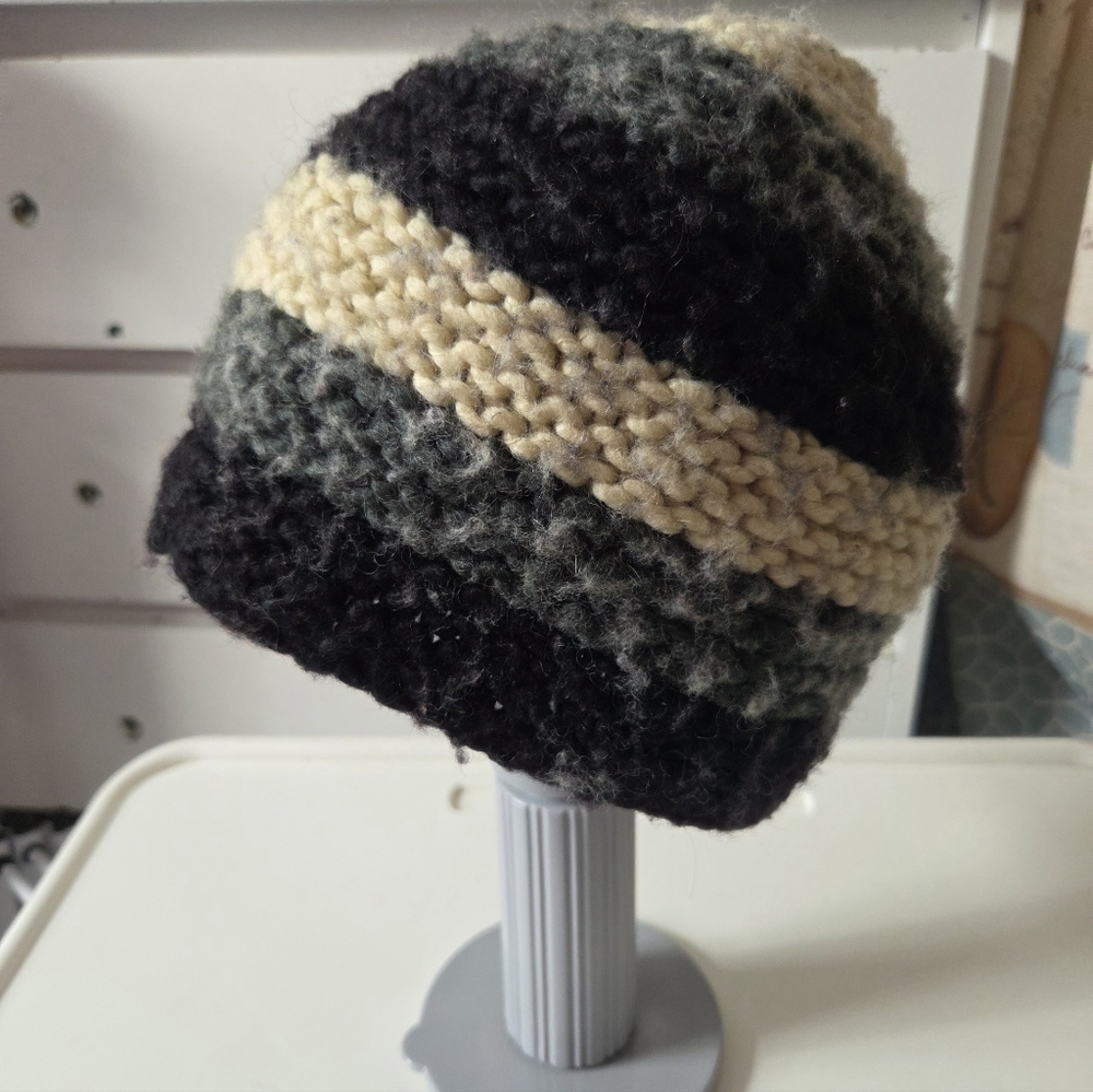 Dockers Striped Knit Wool Blend Beanie Cap Vintage